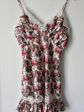 Victoria's Secret Gold Label Paisley Floral Slip Dress | Sz M | Baby Doll